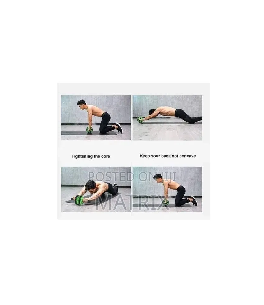 Tummy Trimmer Ab Roller Exercise Wheel+Knee Pad-Multicolor