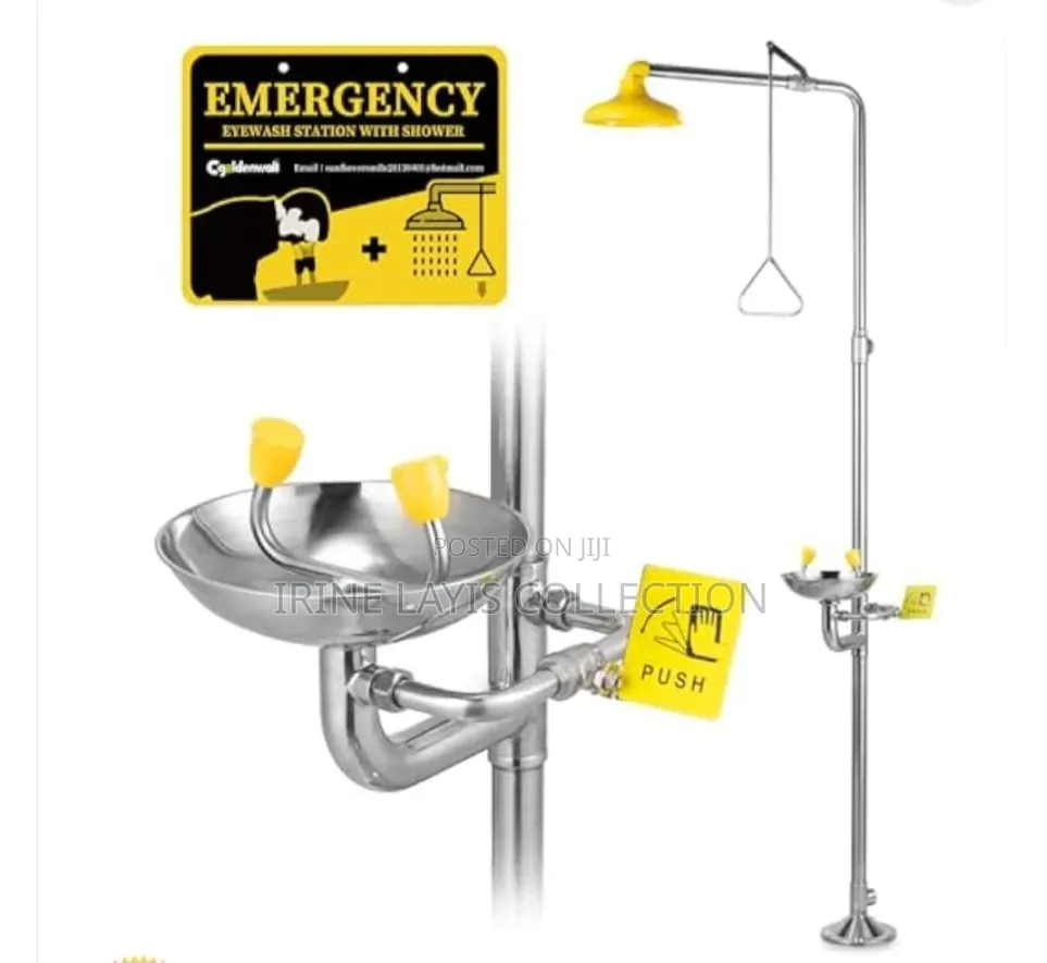 Stainless Steel Emergency Shower And Eyewash Station.