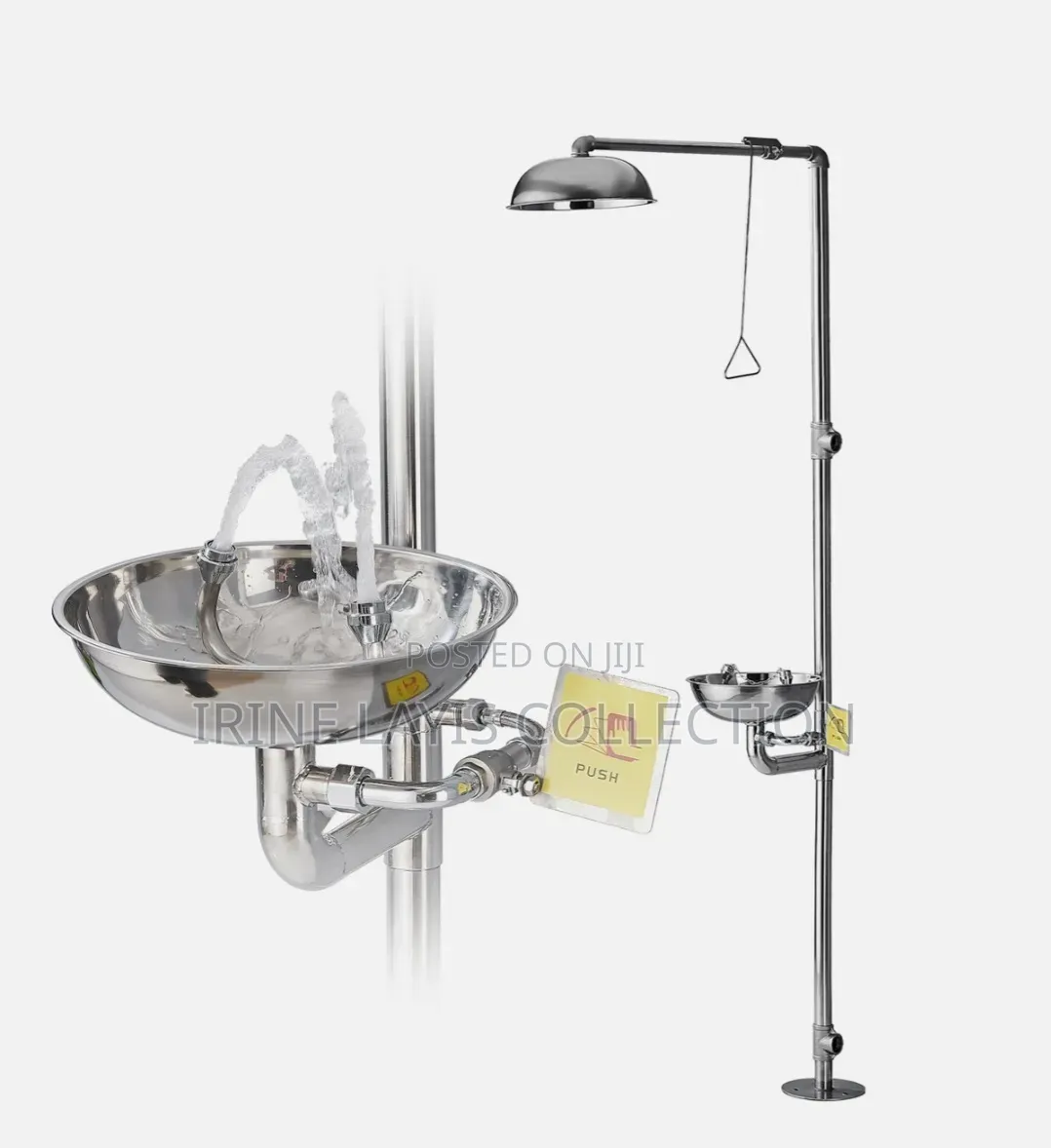 Stainless Steel Emergency Shower And Eyewash Station.