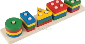 Kids Wooden Shape Sorter and Stacking Toy