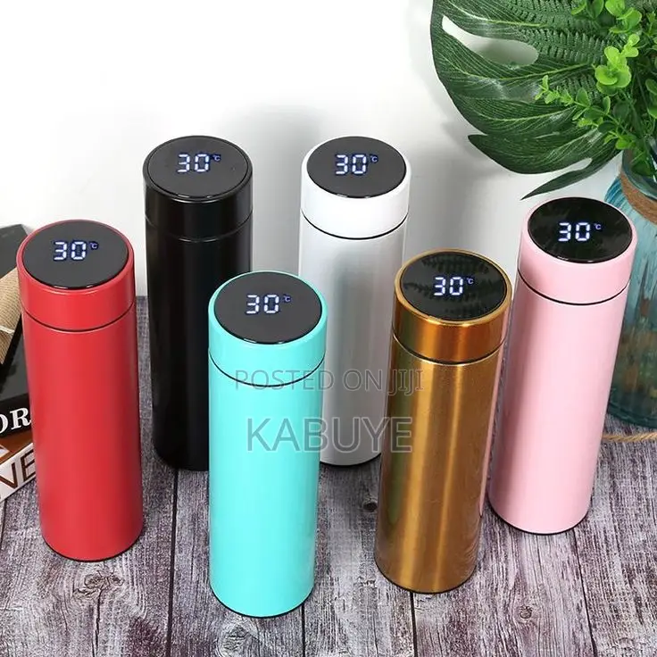 Stainless Steel Thermal Bottle With Built-in Led Temperature Displays.