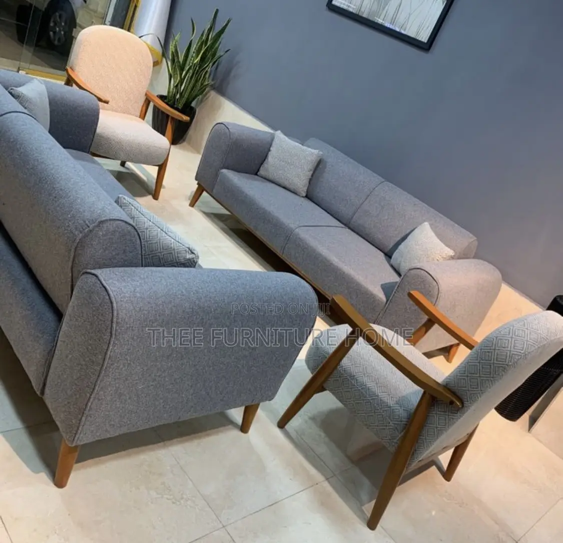 A Modern 6 Seat Minimalist Living Room Furniture Sofa Set