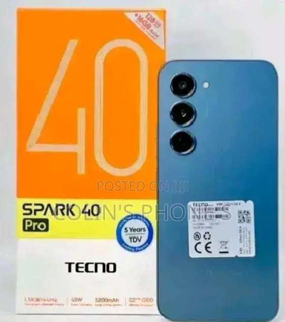 New Tecno Spark 40 Pro 128 GB Black