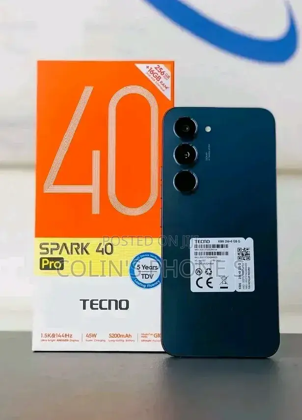 New Tecno Spark 40 Pro 256 GB Black