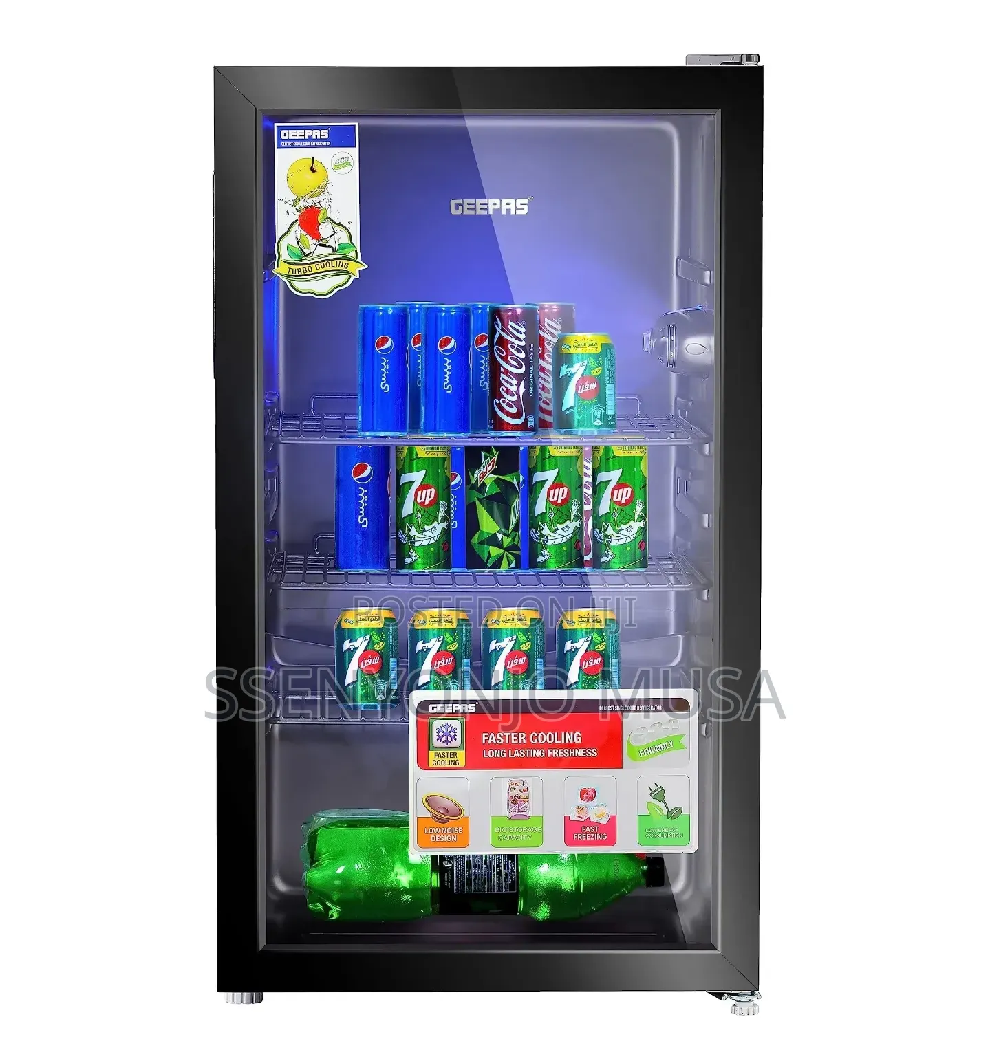 Geepas 120l Showcase Chiller – Glass Door Beverage Fridge