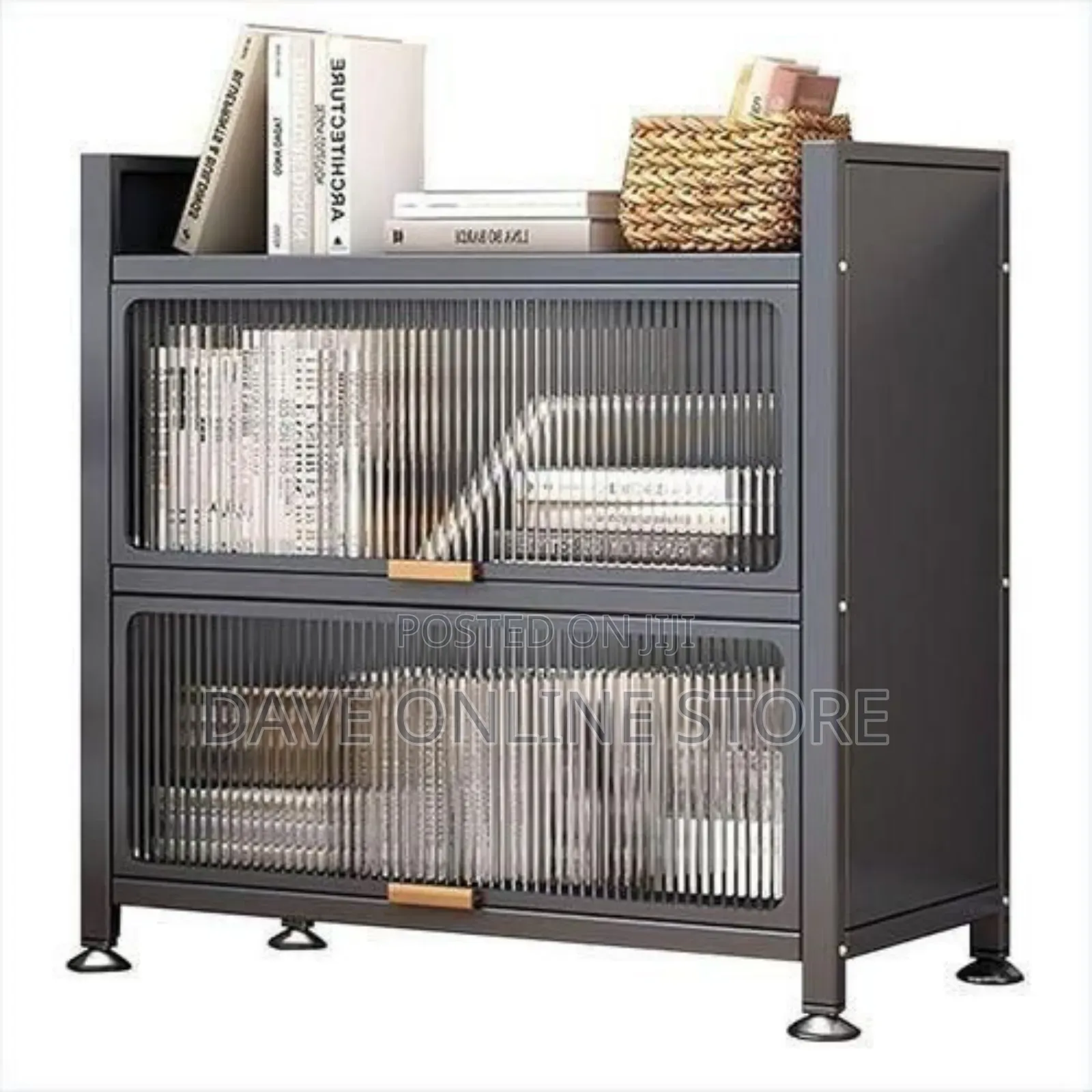 Industrial-Style Two-Tier Storage Cabinet