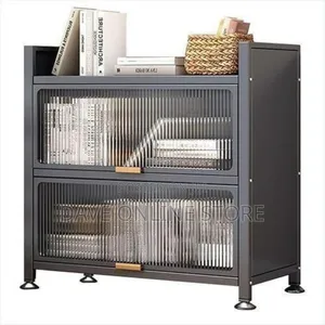 Industrial-Style Two-Tier Storage Cabinet