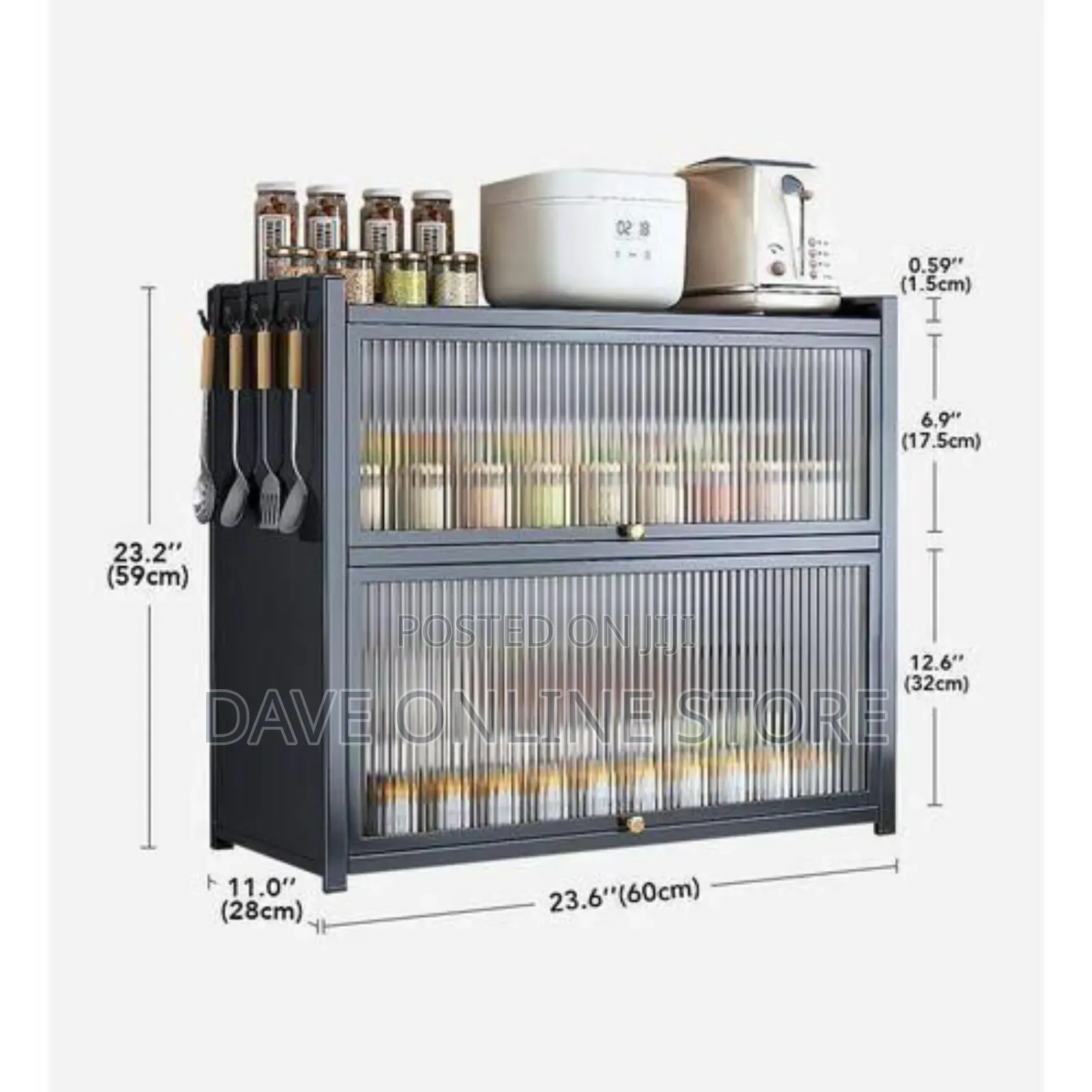 Industrial-Style Two-Tier Storage Cabinet