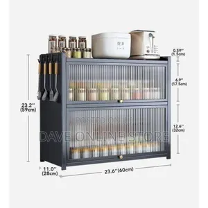 Industrial-Style Two-Tier Storage Cabinet