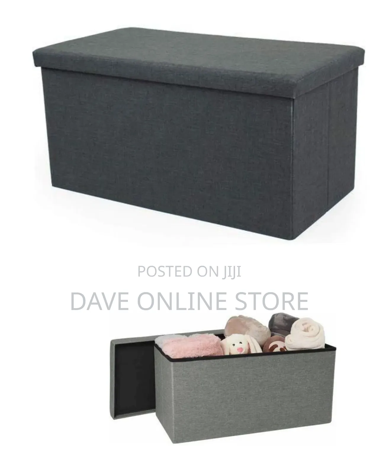 Versatile Folding Storage Ottoman / Bench (76 X 38 X 38 Cm)