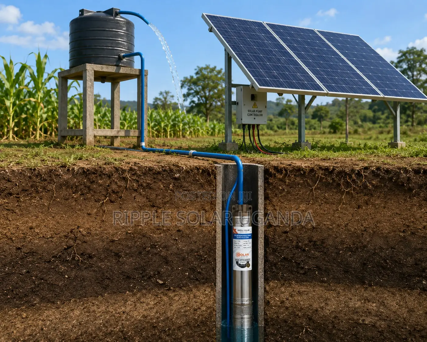 750w Solar Borehole Pump 69m Head 96v Dc Stainless Steel Water Pump