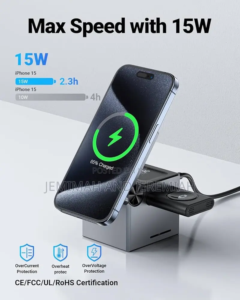 3-in-1 Desktop Wireless Charging Station.