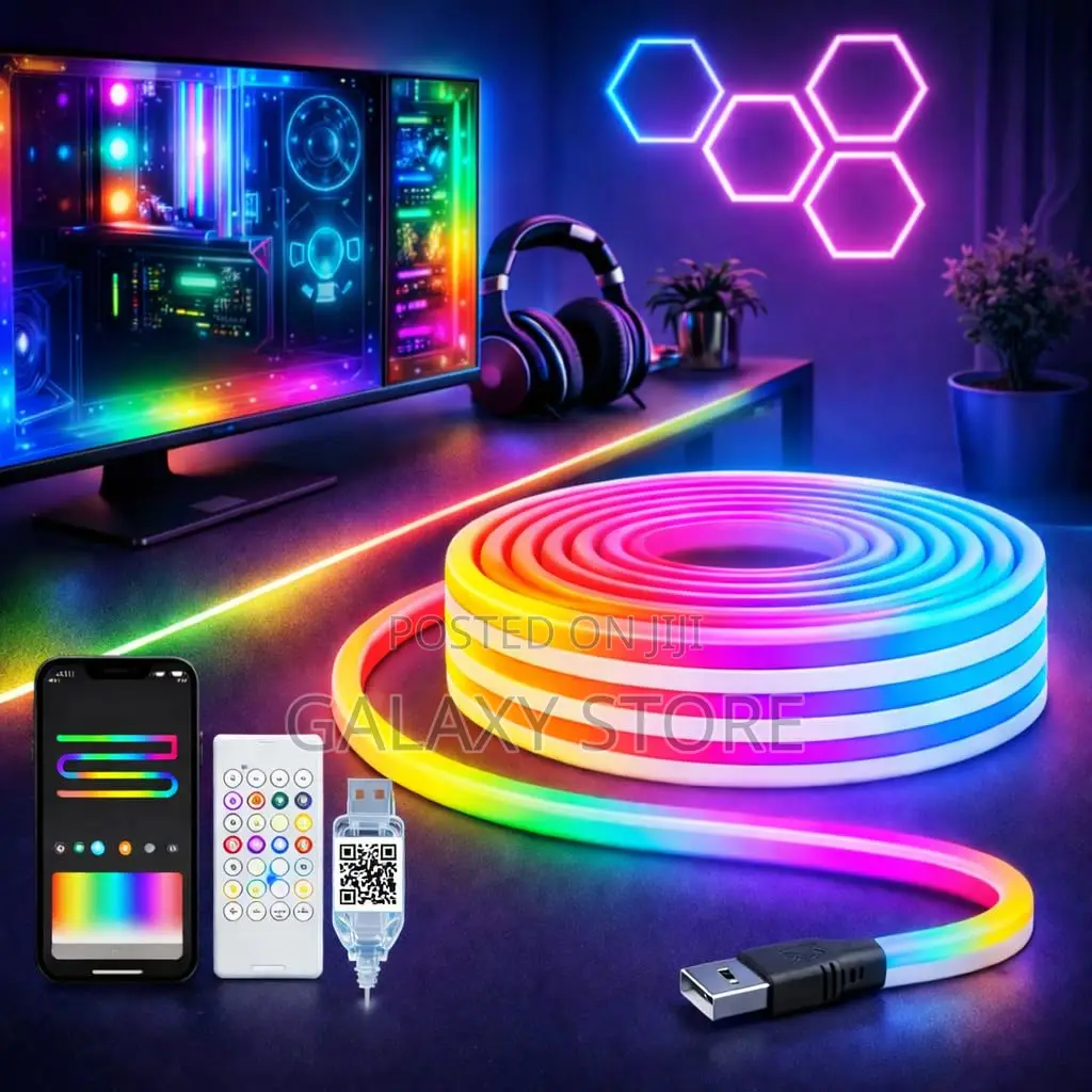 5m Neon Light 5v Usb Powered, Music Sync Led Strip Light | App Remote