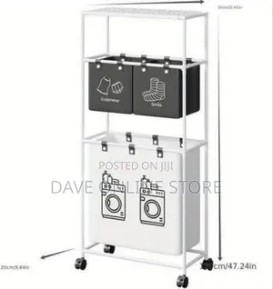 Rolling Multi-Tier Laundry Sorter and Storage Cart - Multicolor