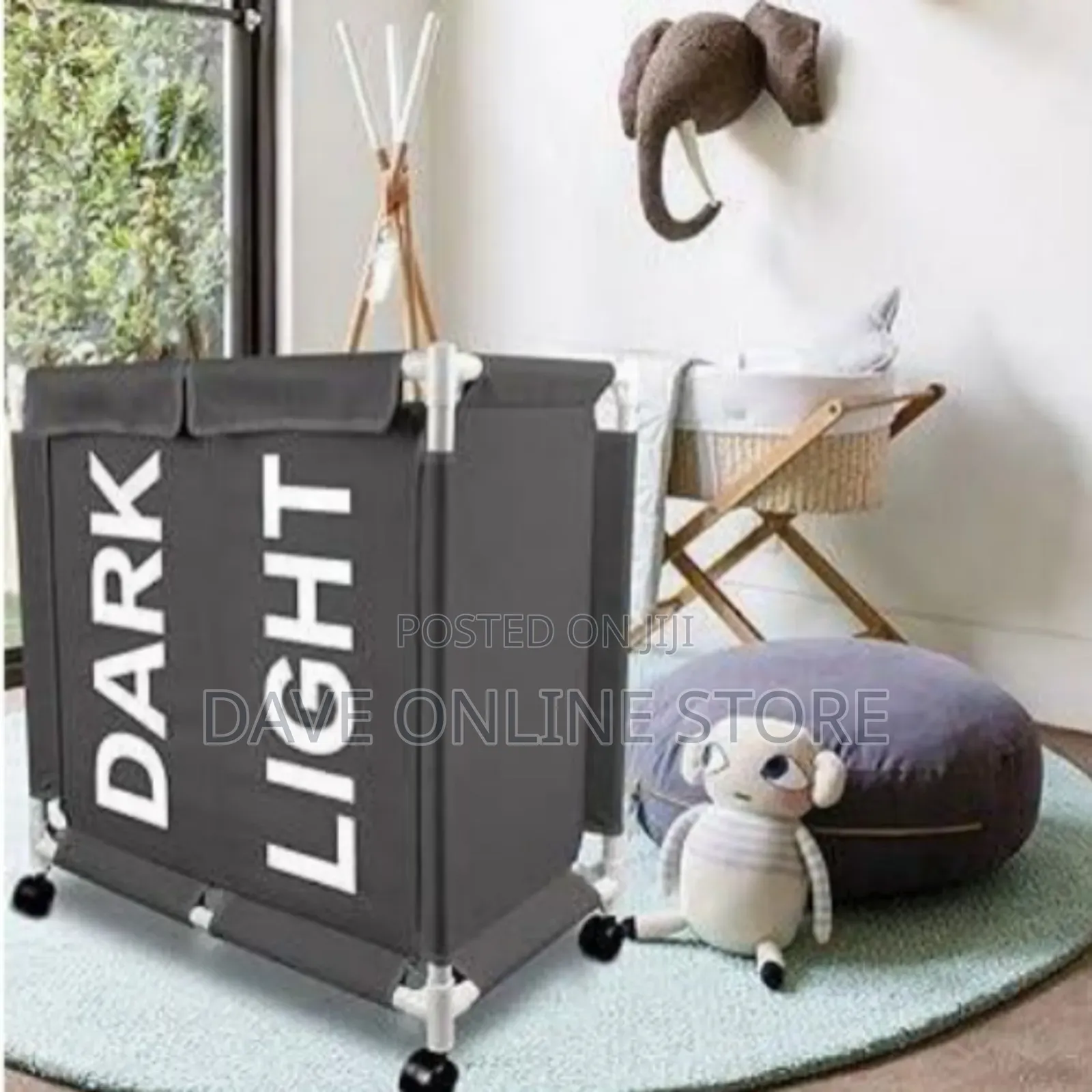Industrial-Style Two-Tier Storage Cabinet With Fluted Glass Doors