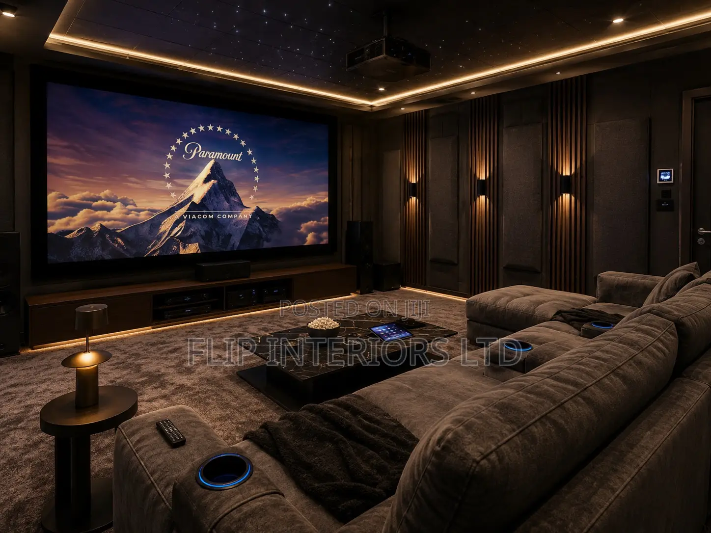 Elegant Cinema Space Planning Interior Finishing Services