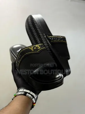 Y-3 Black Design Slides for Men