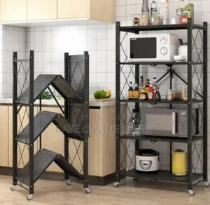 Heavy-Duty Folding Storage Rack With Wheels