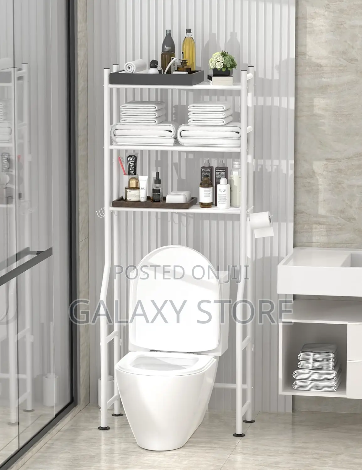 Over Toilet Storage Shelf 3 Tier Freestanding Over the Toilet Storage