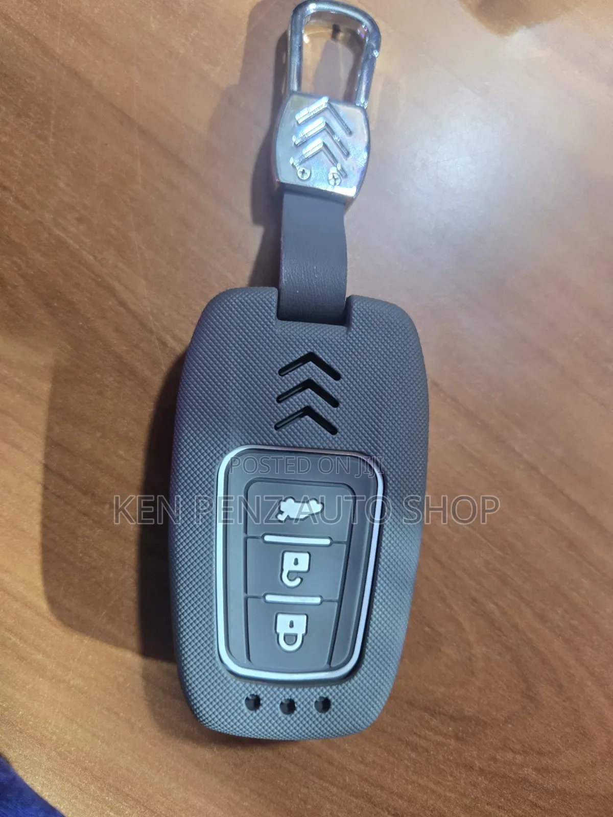 Grey Metal and Silicone Cover for 3 Button Toyota Smart Key