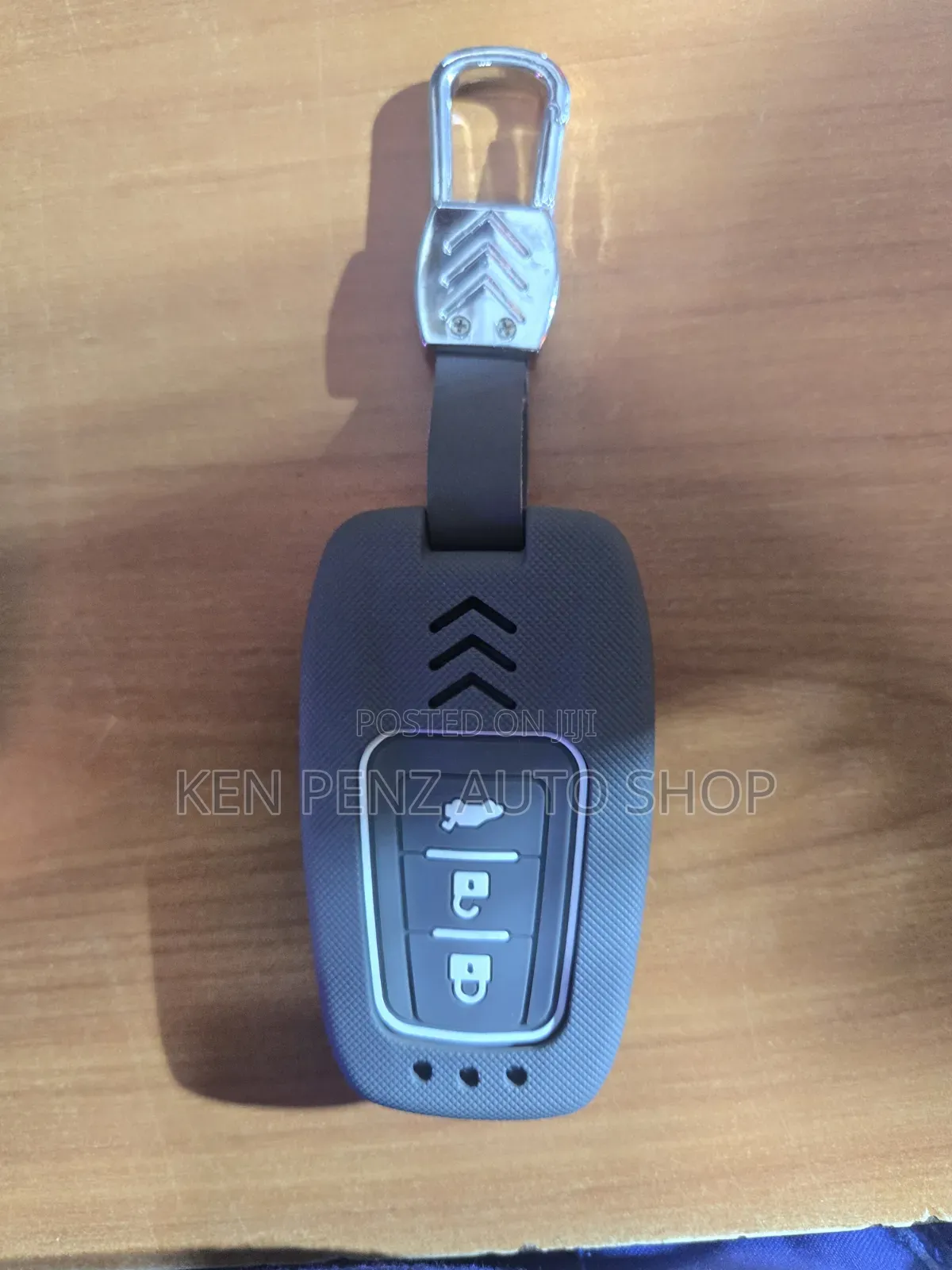Grey Metal and Silicone Cover for 3 Button Toyota Smart Key