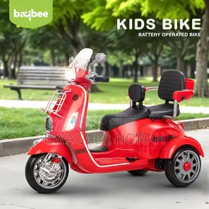 2 Kids Carrier Electric Motorbike Scooter Red