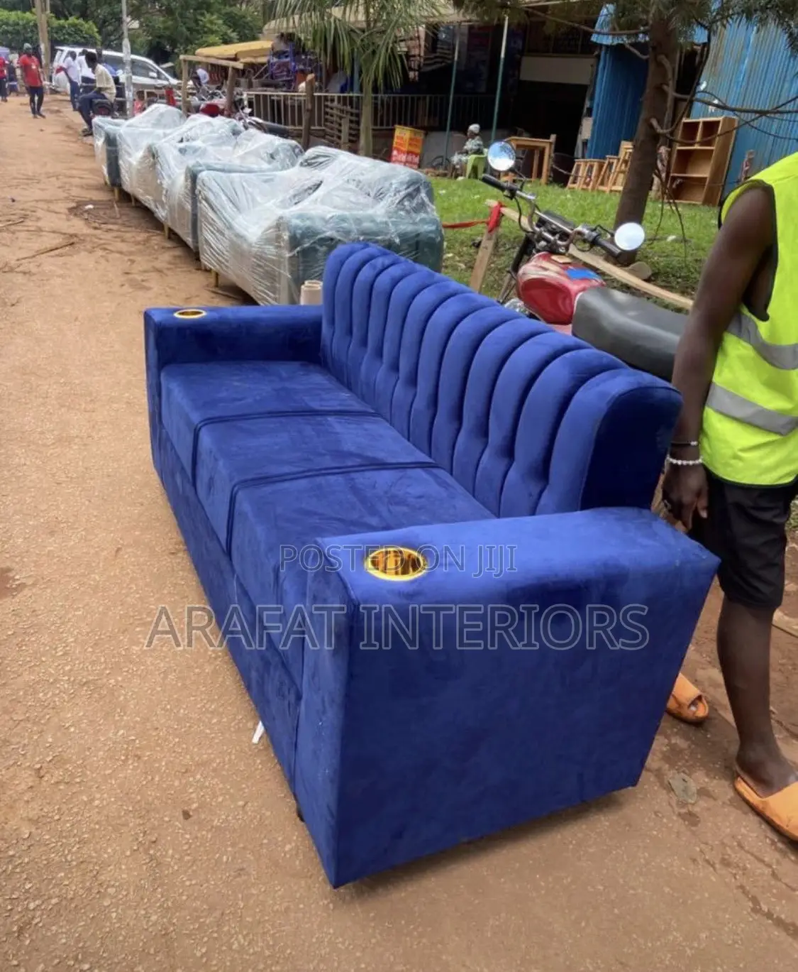 Royal Sapphire Tufted Sofa