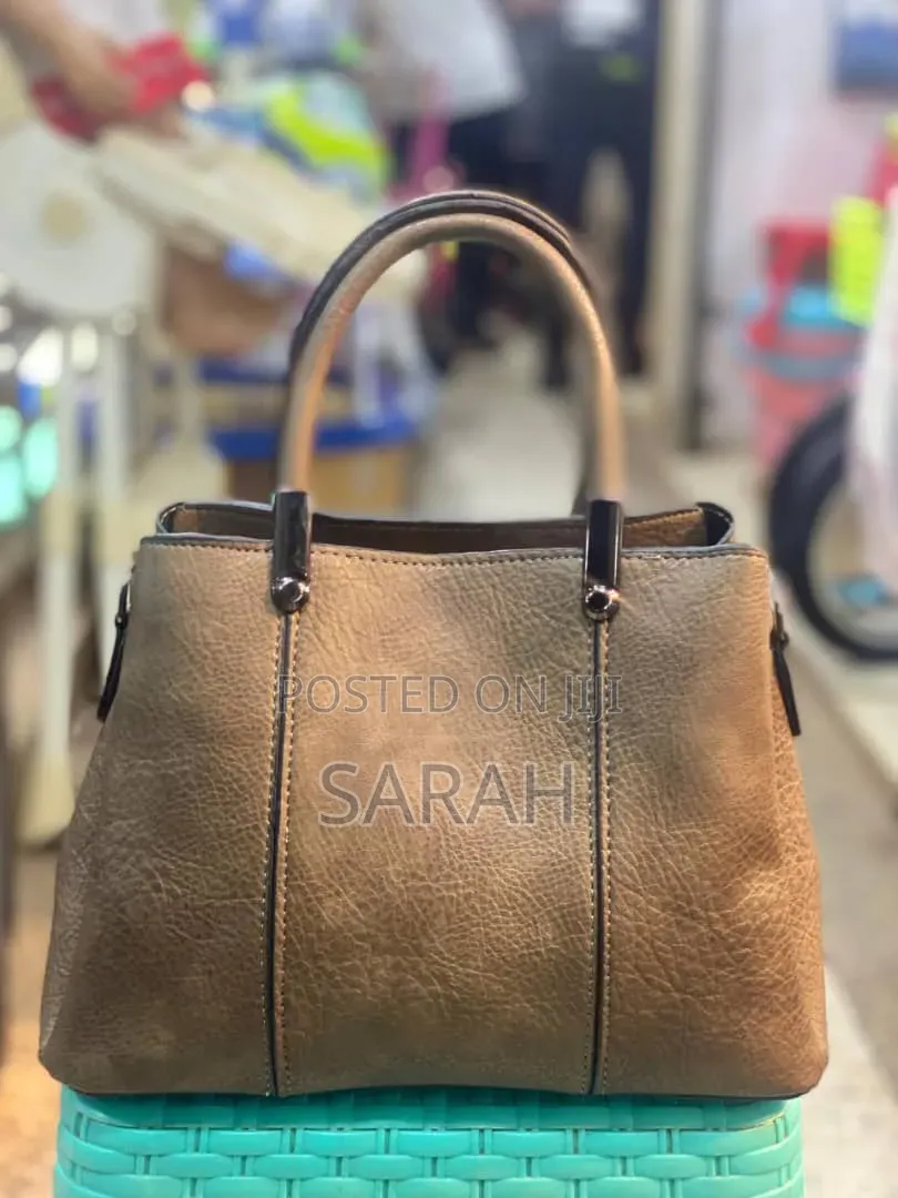 Tan Pebbled Faux Leather Satchel Handbag