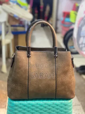 Tan Pebbled Faux Leather Satchel Handbag