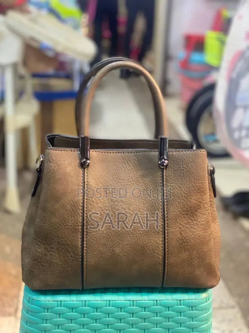 Tan Pebbled Faux Leather Satchel Handbag