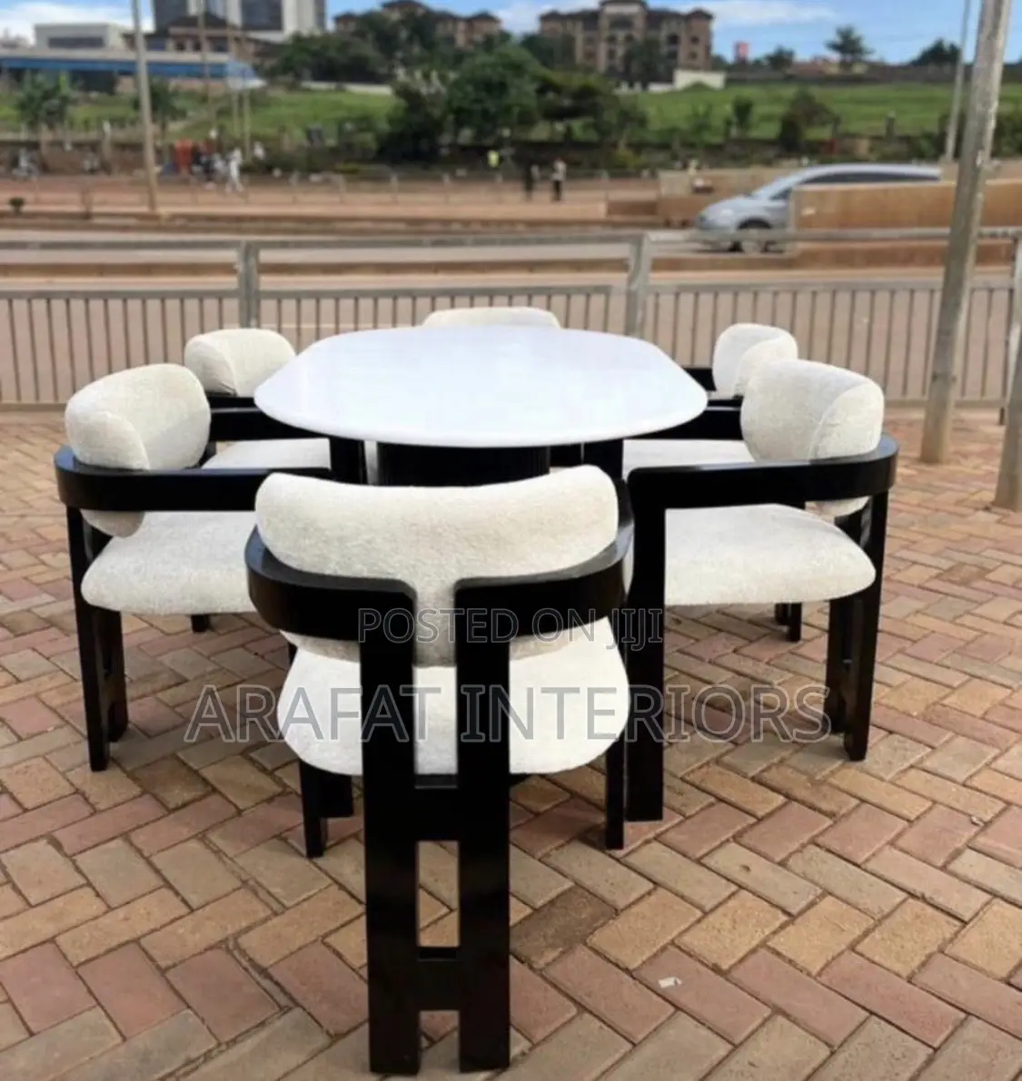 6 Seater Luxurious Chairs With Soft Textured Bouclé Fabric