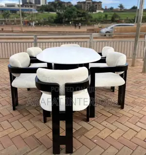 6 Seater Luxurious Chairs With Soft Textured Bouclé Fabric
