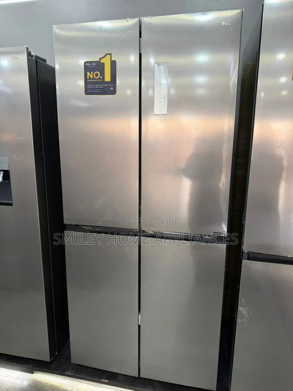 TCL 4 Door Side by Side No Frost Refrigerator 560ltrs Stainless Steel