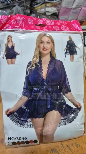 Women 2 Piece Set Sexy Pajama (Nightgown and Robe) Nightwear