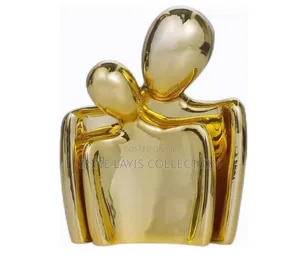 Abstract Ceramic Embracing Couple Statue.