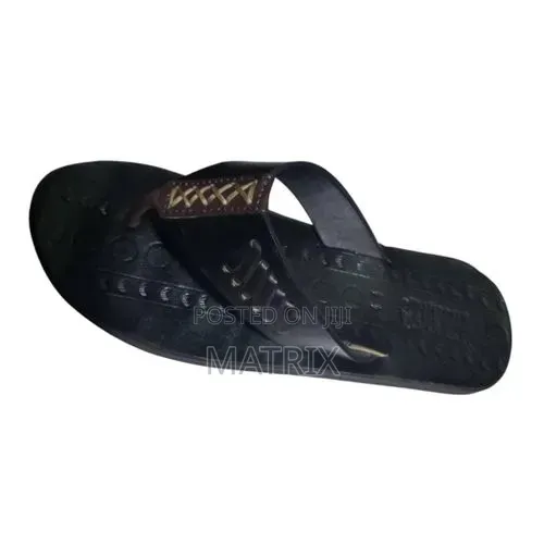 Men's Hard Leather Open Shoes-Black