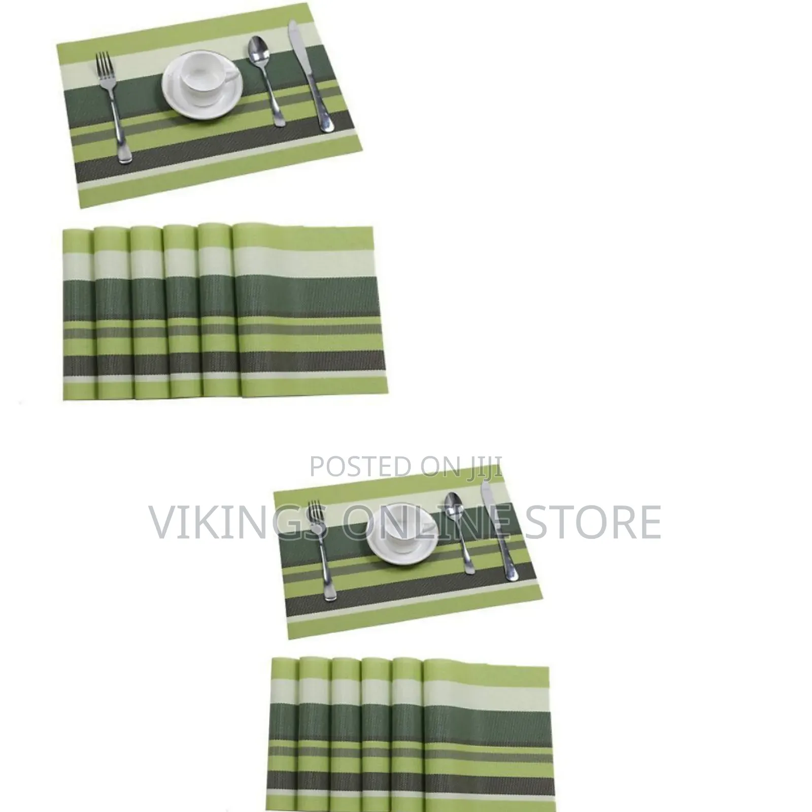 6 PCS Table Mats With a Runner - Green