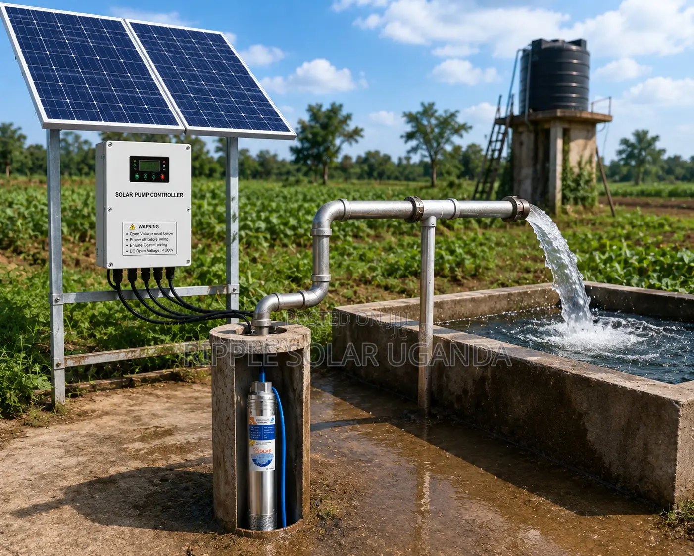 1100w Solar Borehole Pump 102m Head 144v High Pressure Deep Well Pump