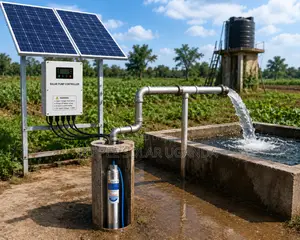 1100w Solar Borehole Pump 102m Head 144v High Pressure Deep Well Pump