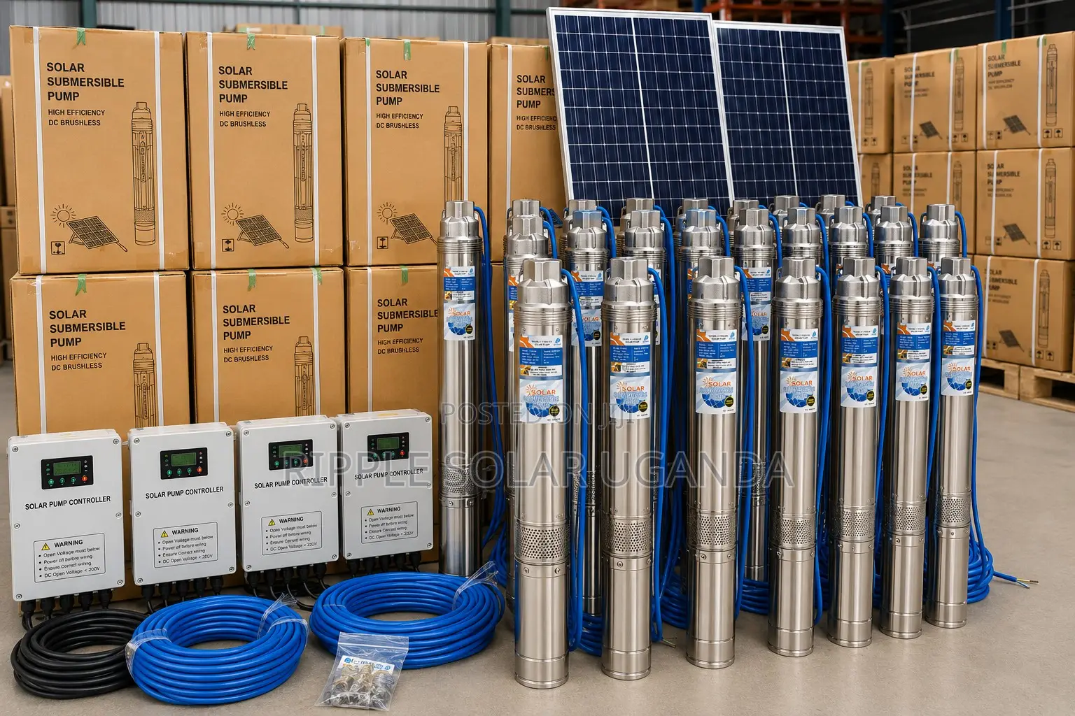 1100w Solar Borehole Pump 102m Head 144v High Pressure Deep Well Pump
