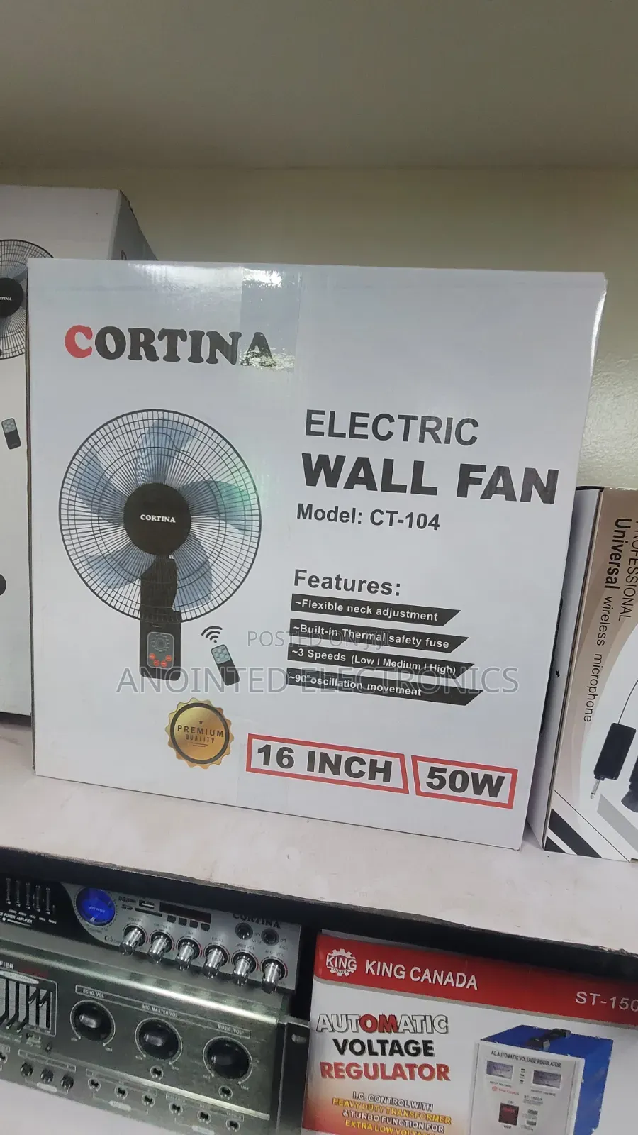 Cortina Wall Fans With a Remote