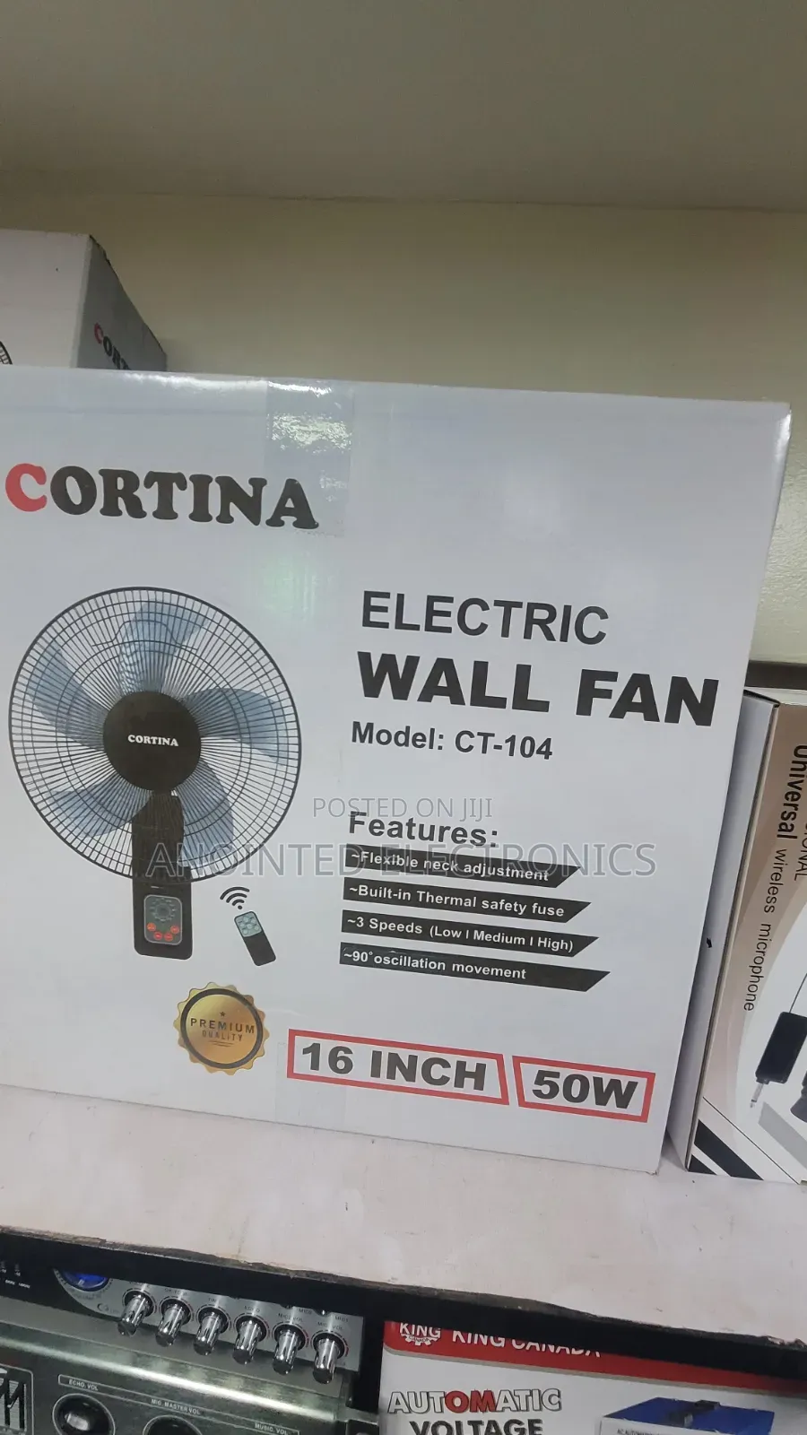Cortina Wall Fans With a Remote