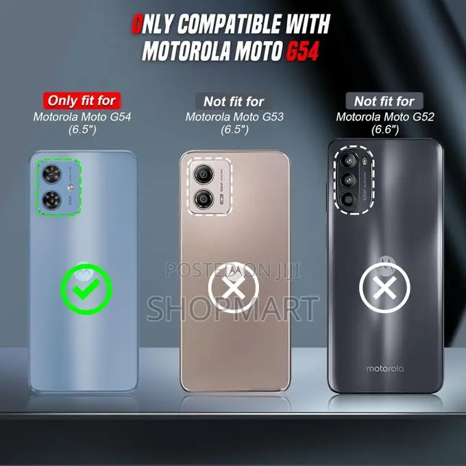 Moto G54 Case, With Camera Lens Cover Slider, 2 Screen Protectors