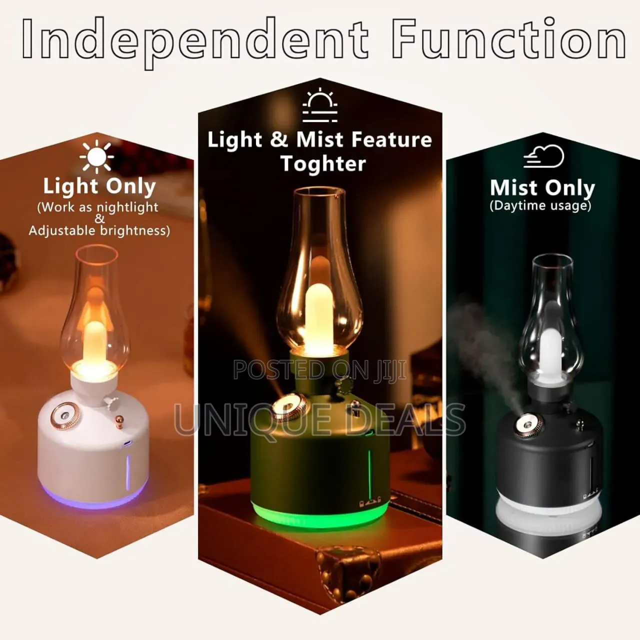 Vintage Lamp Humidifier 280ml Cool Car Mist Humidifier