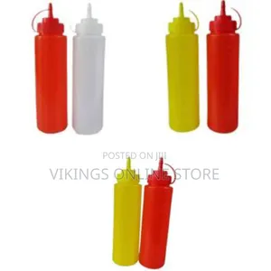 2 PCS Plastic Squeeze Dispenser Vinegar Oil Tomato Sauce Bottles