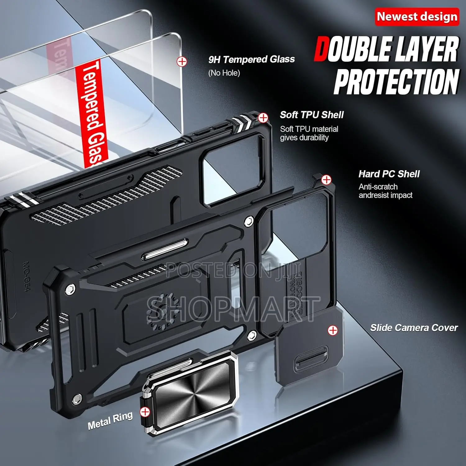 Armor Slide Camera Lens Protect Phone Case Cover for Redmi Note 10