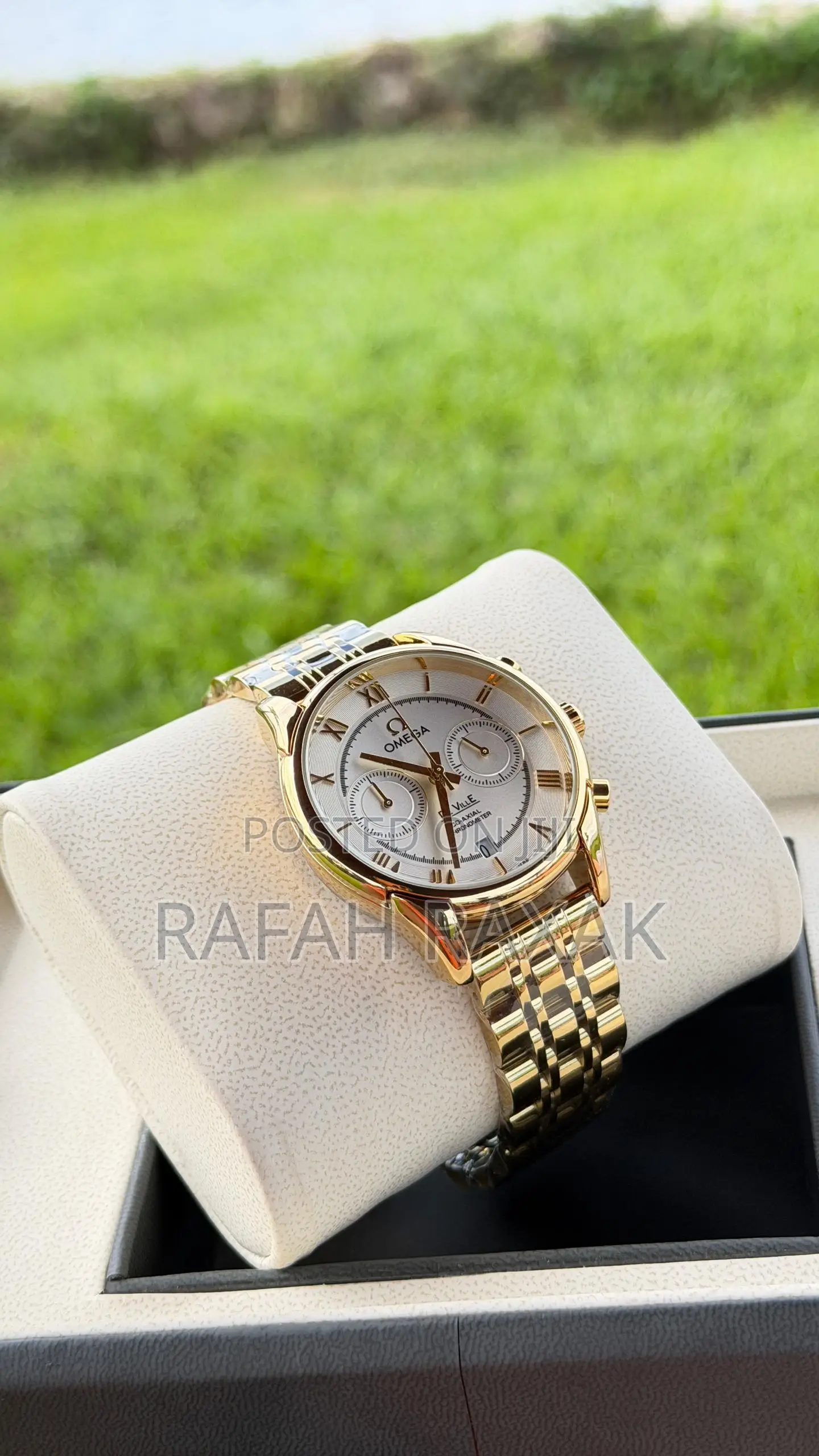 Smooth Rounded Bezel Omega De Ville Co-Axial Chronograph Watch