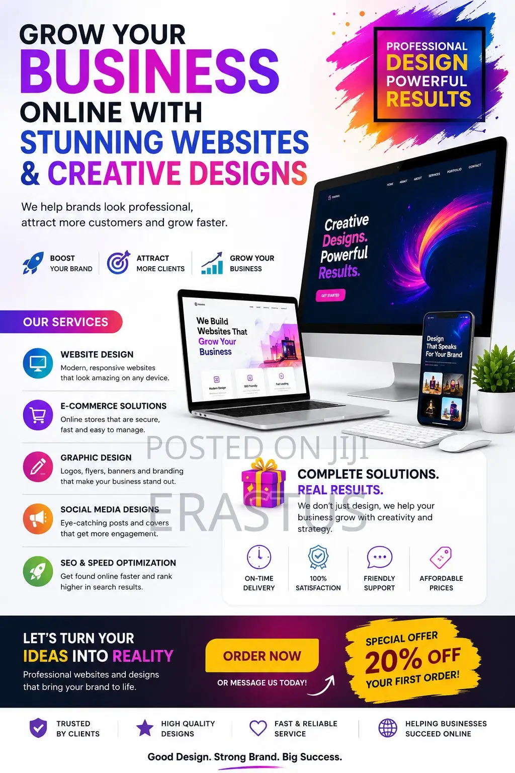 Websites Graphic Designs for Business Promotions