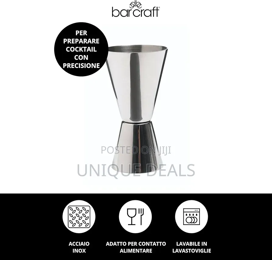 2pcs Barcraft Cocktail Jigger Double Glass for Measuring Spirits