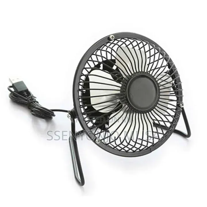 Mini Usb Fan Portable Metal Cooler – 4-Blade Silent Desk Fan.